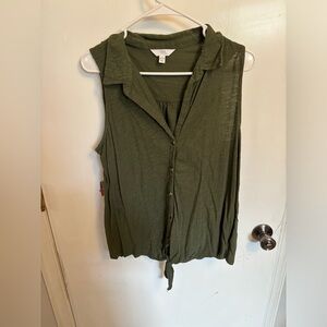 Time & Tru Tie Front Tank Top
